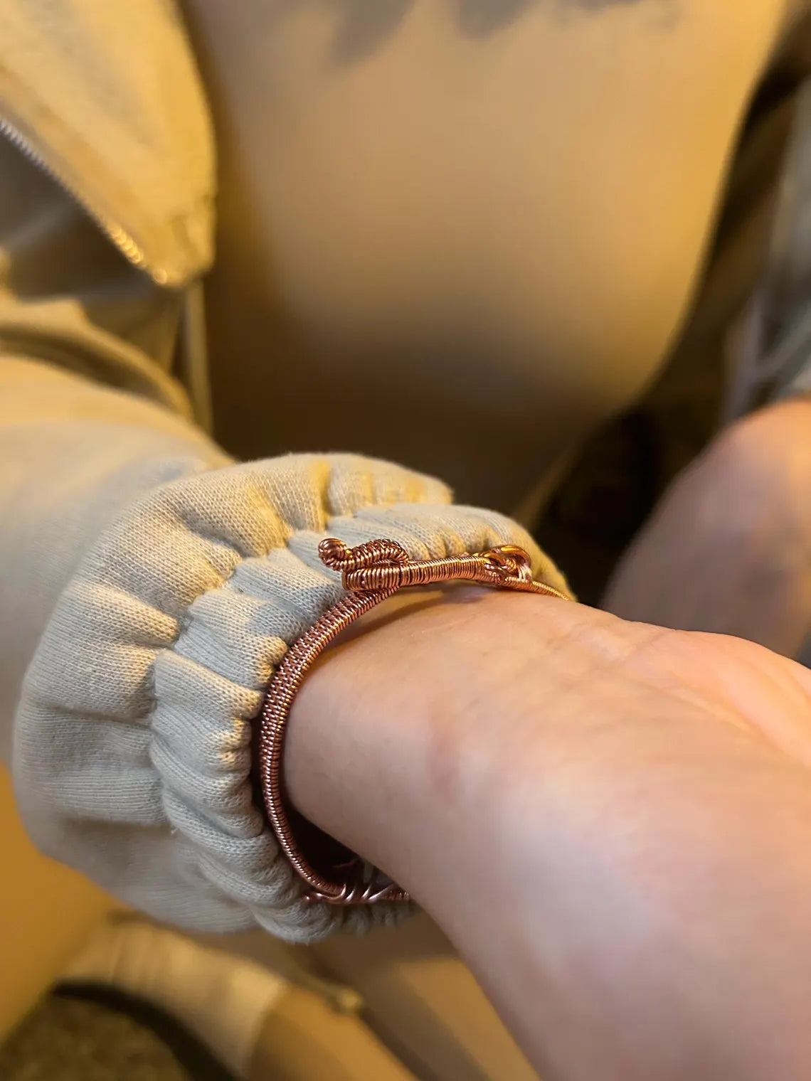 Aura Quartz Copper Wrapped Bracelet